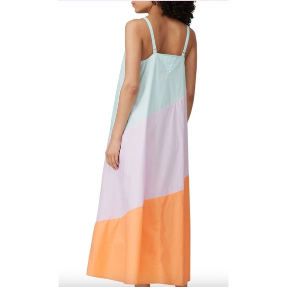 Veda Dress Womens P XXS Fiesta Pastel Fiesta Colorblock Midi Cotton Summer Boho - Picture 3 of 9